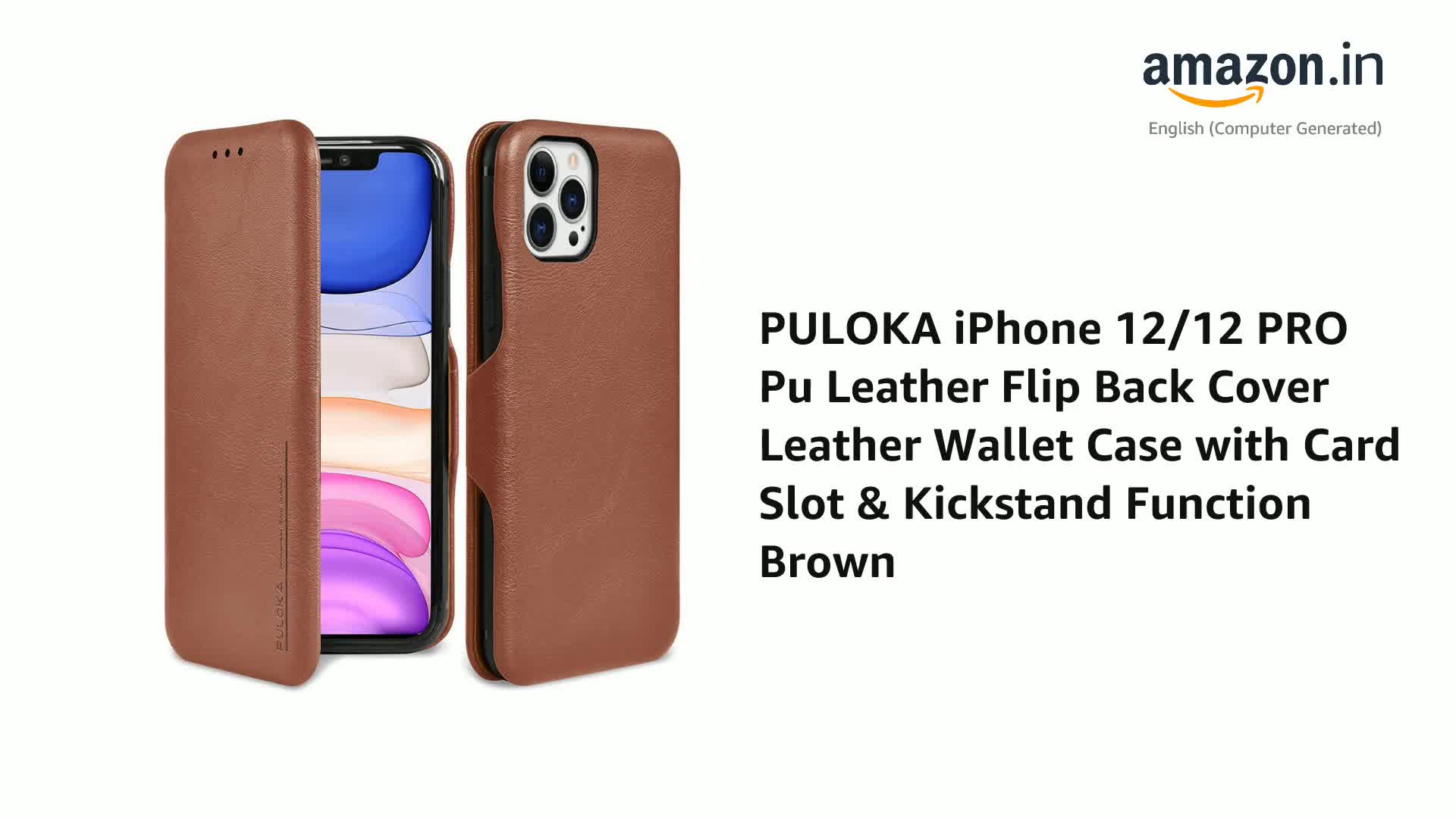 PULOKA iPhone 12/12 PRO Pu Leather Flip Back Cover Leather Wallet
